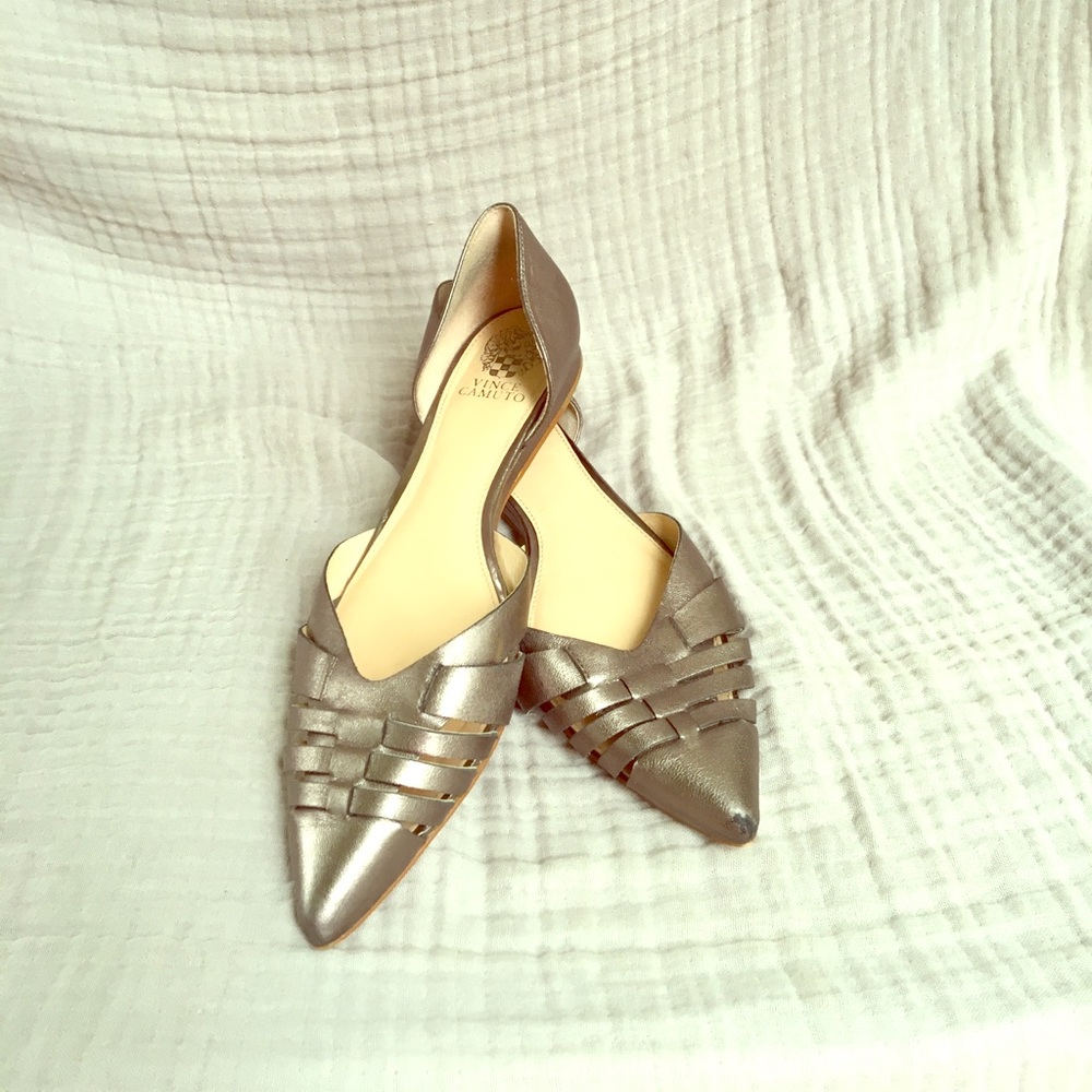 Vince Camuto Silver Ballet Flats